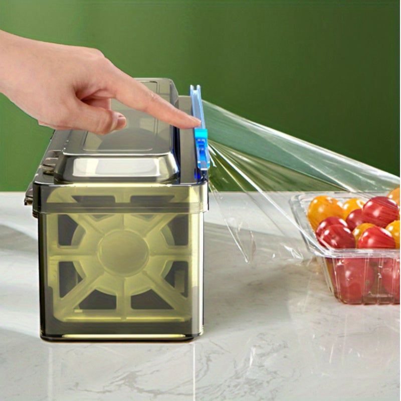 Extra-Thick Cling Film Dispenser with Cutter - Durable PE Plastic for Christmas and Everyday Use