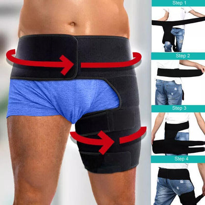 Neoprene Hip Brace for Sciatica Relief - Unisex Support for Thigh, Groin and Hamstring Strain - Sacroiliac Joint Compression Belt