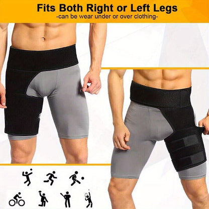 Neoprene Hip Brace for Sciatica Relief - Unisex Support for Thigh, Groin and Hamstring Strain - Sacroiliac Joint Compression Belt