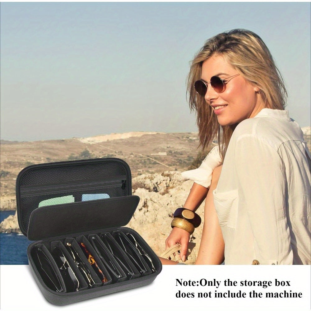 Adjustable Polarized Fashion Glasses Case - Large Capacity Travel Storage Bag for Men and Women, Compatible with Glapeame/Woodworm/CARFIA, Glasses Not Included