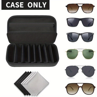 Adjustable Polarized Fashion Glasses Case - Large Capacity Travel Storage Bag for Men and Women, Compatible with Glapeame/Woodworm/CARFIA, Glasses Not Included