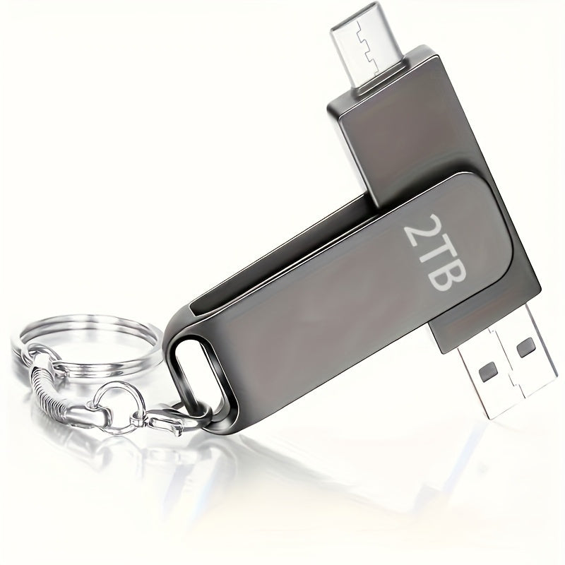2TB Dual Interface USB-C Flash Drive - Large Capacity Thumb Drive for Phones & Computers, Compatible with Most Devices, Efficient Transfer Speeds