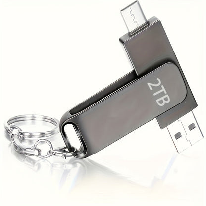 2TB Dual Interface USB-C Flash Drive - Large Capacity Thumb Drive for Phones & Computers, Compatible with Most Devices, Efficient Transfer Speeds