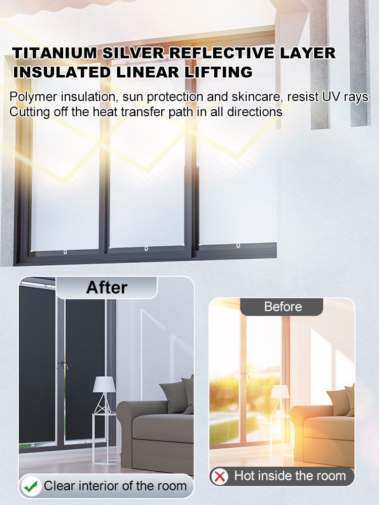 Sunshade Roller Blinds – Blackout Retractable Window Curtains with Suction Cup, Punch-Free for Kitchen & Bedroom