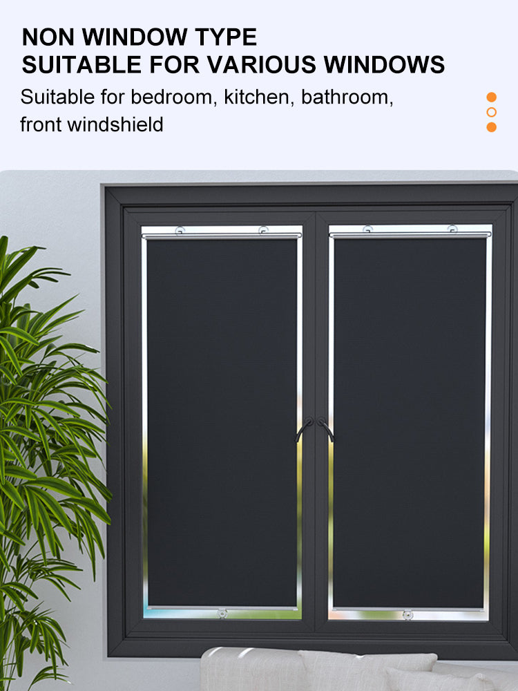 Sunshade Roller Blinds – Blackout Retractable Window Curtains with Suction Cup, Punch-Free for Kitchen & Bedroom