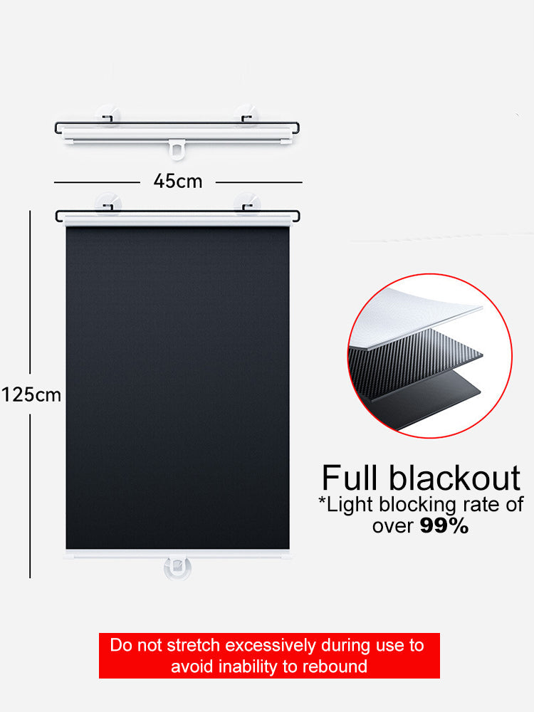 Sunshade Roller Blinds – Blackout Retractable Window Curtains with Suction Cup, Punch-Free for Kitchen & Bedroom