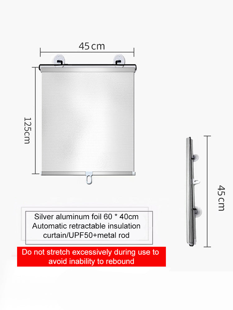 Sunshade Roller Blinds – Blackout Retractable Window Curtains with Suction Cup, Punch-Free for Kitchen & Bedroom