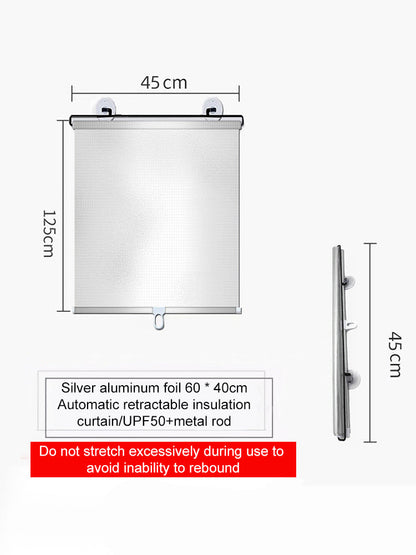 Sunshade Roller Blinds – Blackout Retractable Window Curtains with Suction Cup, Punch-Free for Kitchen & Bedroom