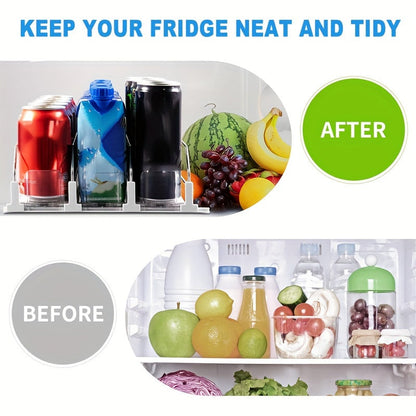 3/4/5 Set Beverage Pusher Drink Propeller – Self-Propelled Soda Can Dispenser with Double-Layer Partition, Refrigerator Storage Box, Kitchen Organizer