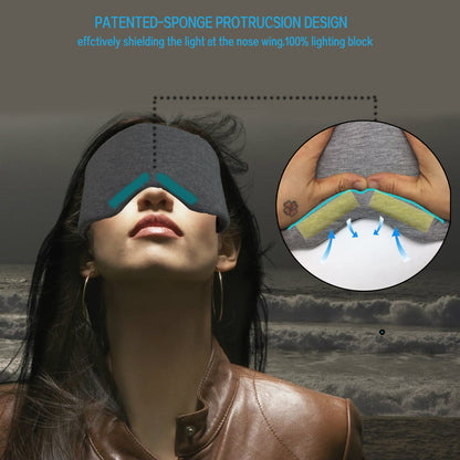 Luxury Oversized Cotton Eye Mask – Adjustable Comfort Sleep Blindfold with Nose Pad, Soft, Reusable, Ideal for Total Darkness and Uninterrupted Rest