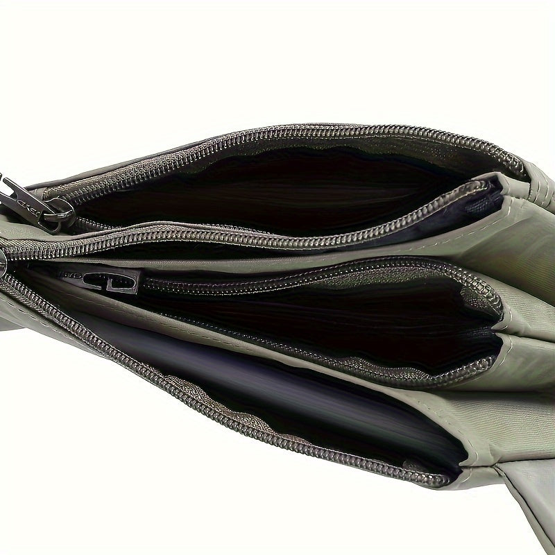 Ultra-Lightweight Multi-Layer Waist Pack - Water-Resistant Nylon, Zipper Closure | Solid Color Design for Hiking, Cycling, Jogging, Outdoor Sports | Durable with Reinforced Sewing