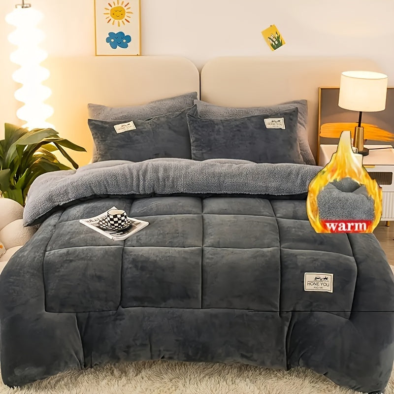 Luxury Plush Comforter - Soft, Anti-Static, Extra Thick, Multi-Needle Quilting, Lightweight and Warm - Cozy Autumn-Winter Bedding