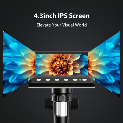 1000X Magnification 4.3'' IPS LCD Digital Microscope – High-Definition Coin Collector Tool with 8 Adjustable LEDs – Windows Compatible, Ideal for Adults and Hobbyists