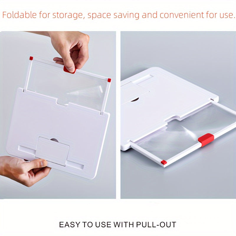 High-Definition Mobile Screen Amplifier with Foldable Stand - 10/12 Inch Desktop Video Magnifier