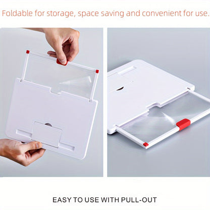 High-Definition Mobile Screen Amplifier with Foldable Stand - 10/12 Inch Desktop Video Magnifier