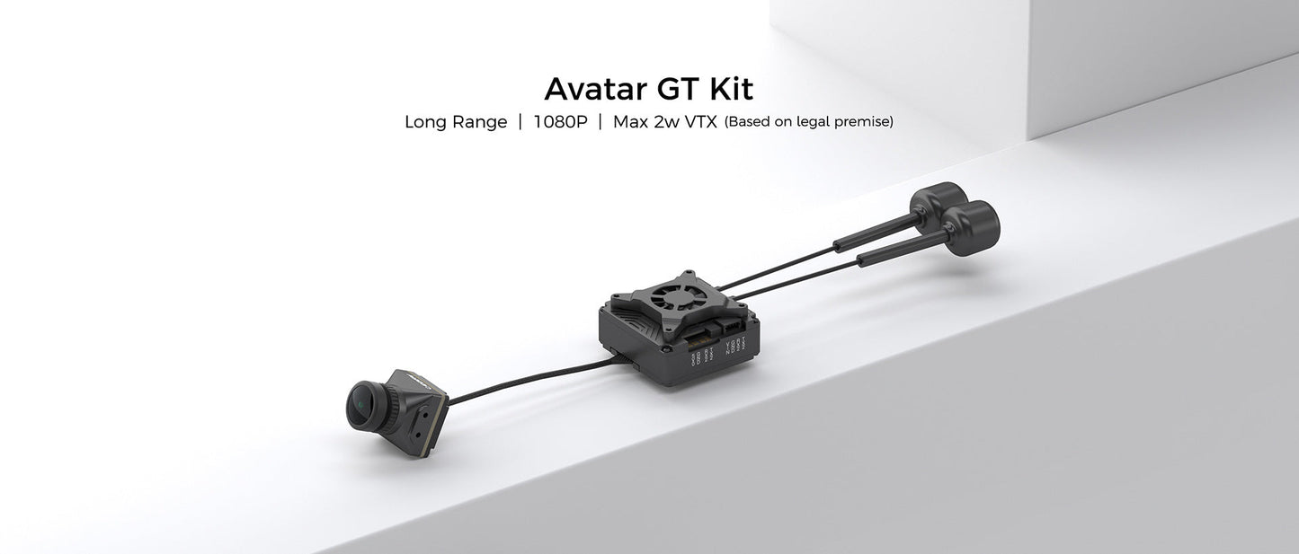 Caddx Walksnail Avatar GT FPV Kit — 1080P 100fps Dual Antenna Night Vision Drone with Starvis II Sensor, Max 2W VTX, Long Range