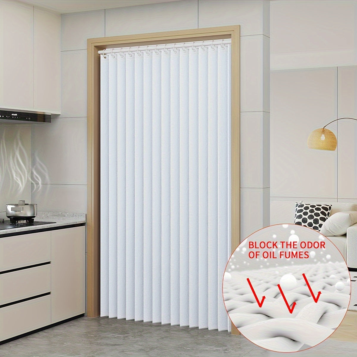 Waterproof and Scratch-Resistant Folding Door Curtain - Versatile for Kitchen, Office, Dining Room, Living Room, Bedroom | Invisible Partition, Easy Care, Polyester and Oxford Fabric, All-Season Modern Style with Magnetic Closure