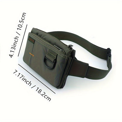 Ultra-Lightweight Multi-Layer Waist Pack - Water-Resistant Nylon, Zipper Closure | Solid Color Design for Hiking, Cycling, Jogging, Outdoor Sports | Durable with Reinforced Sewing