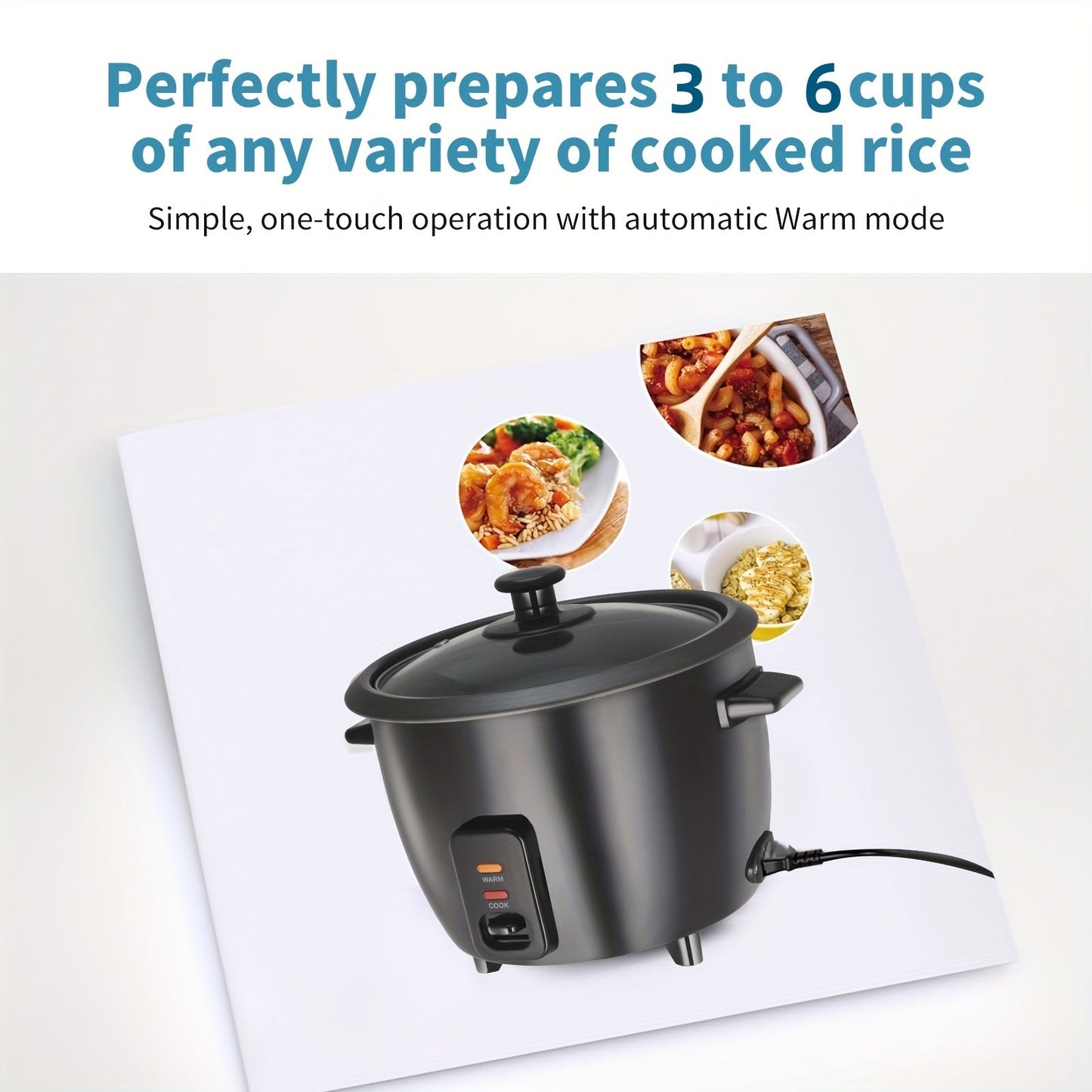 Versatile 6-Cup Rice Cooker with Yogurt Maker - 1.5 Qt Capacity, Nonstick Pot, Auto Keep Warm, One Touch Operation - Includes Steamer for Oatmeal and Soup, Stainless Steel Liner