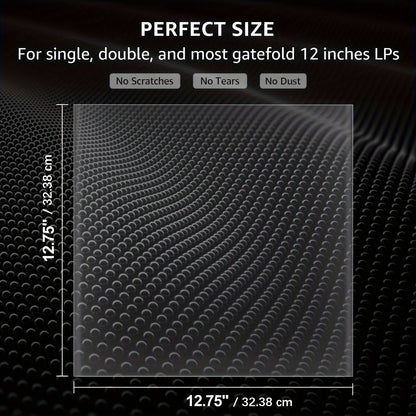 Premium Clear Vinyl Record Sleeves - 12.75" LP and Gatefold Protection, Durable 3mil Thickness - Ideal for Gift Packaging