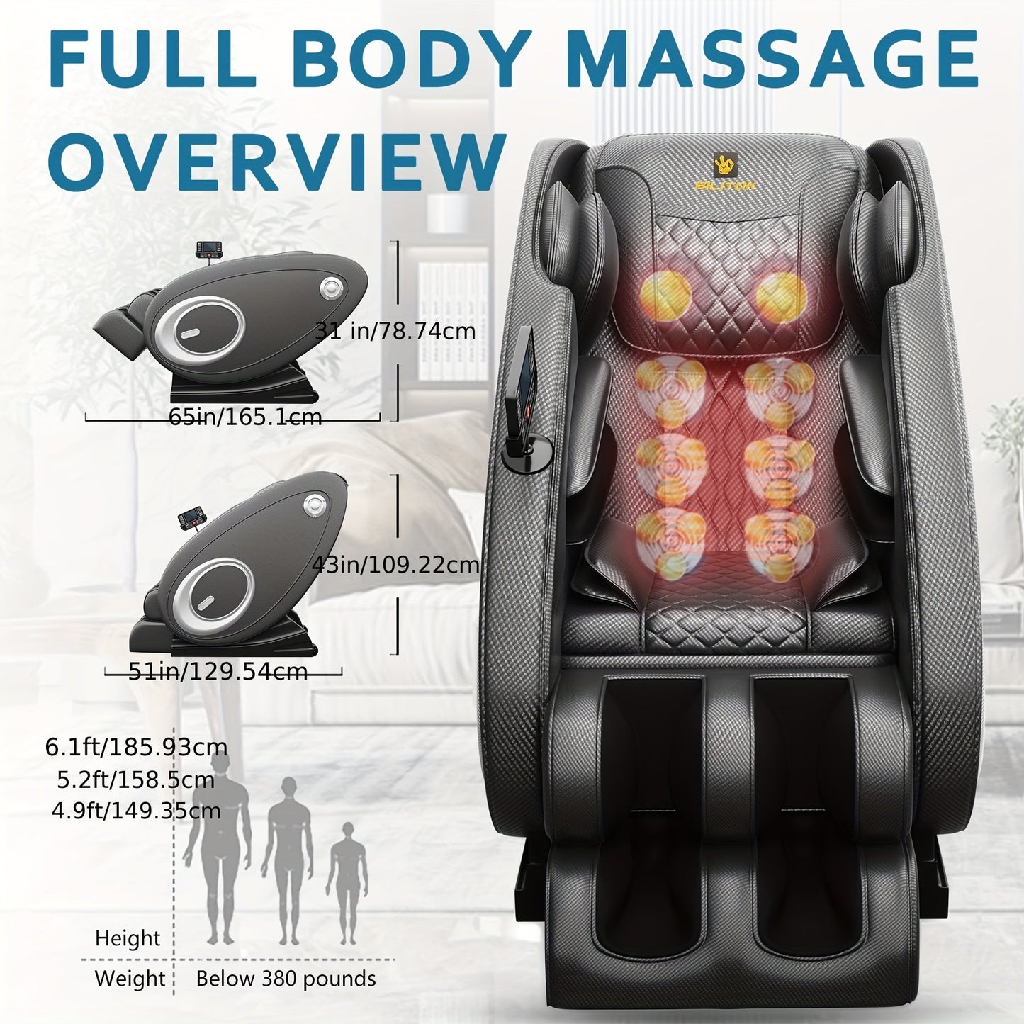 2024 Luxury Full Body Zero Gravity Shiatsu Massage Chair – 8 Automatic Modes, Soothing Heater, Rejuvenating Foot Massage, Ergonomic Design for Ultimate Relaxation