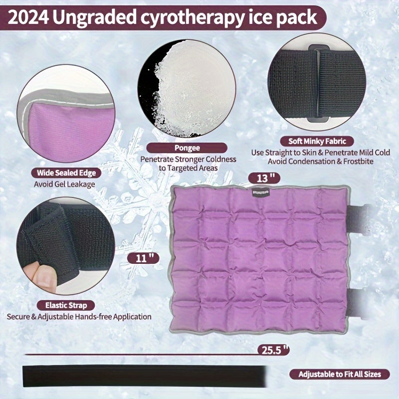 Reusable Gel Ice Pack Wrap for Knee Injuries – Hot/Cold Compress Therapy for Arthritis, Meniscus Tear and ACL – Purple