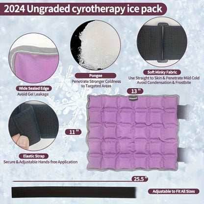 Reusable Gel Ice Pack Wrap for Knee Injuries – Hot/Cold Compress Therapy for Arthritis, Meniscus Tear and ACL – Purple