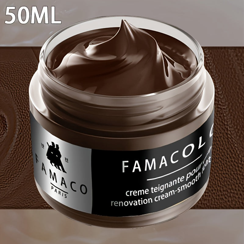 FAMACOL Leather Color Restorer Cream – 1.69oz Black Dye for Leather Repair & Refurbishment, Non-Toxic for Sofa, Shoes, Bags