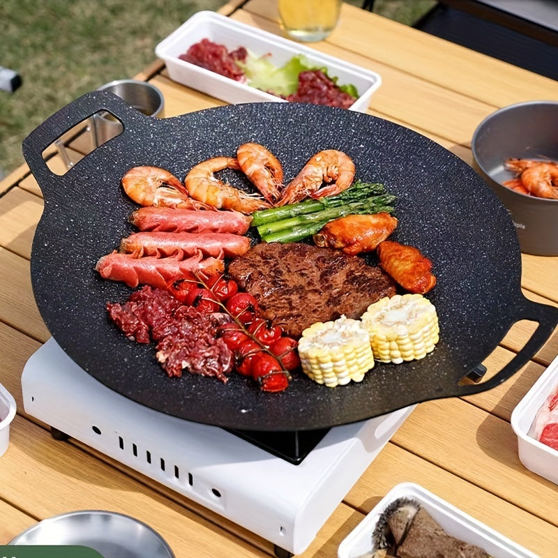 Non-Stick Cast Iron BBQ Grill Pan – Versatile and Durable Cookware for Meat, Chicken, Indoor/Outdoor Grilling