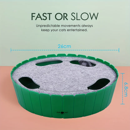 Automatic Electric Interactive Cat Toy - Running Mouse with Rotating Teaser for Pop and Play Hide and Seek