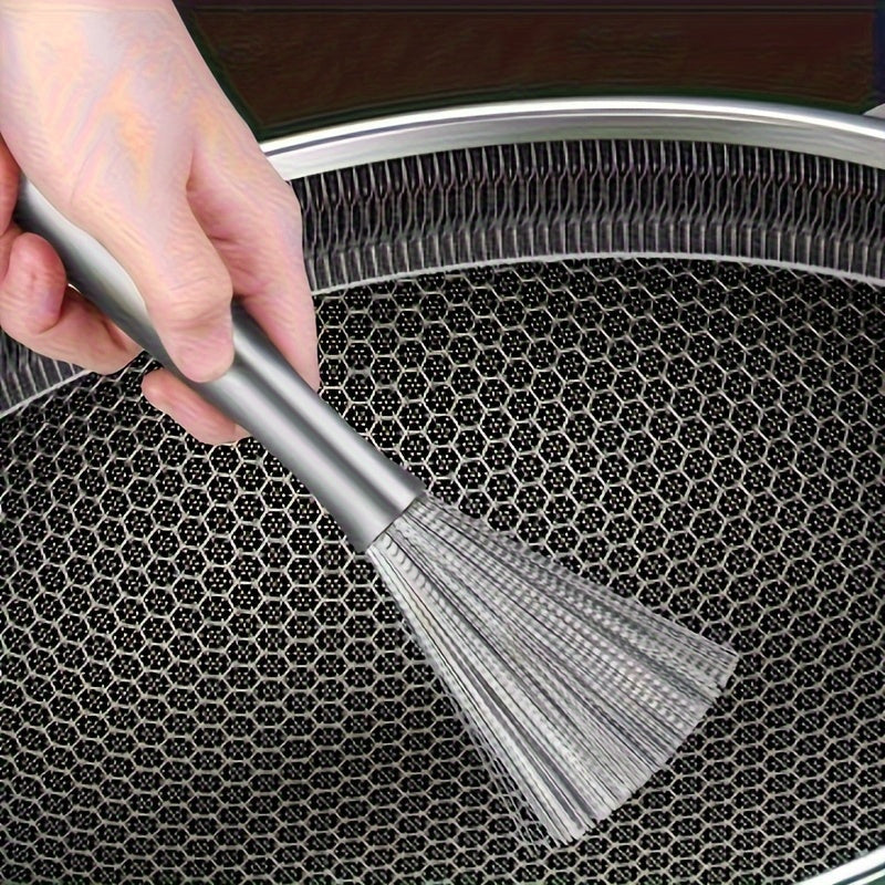 Stainless Steel Pot Brush - Long Handle Multipurpose Kitchen Scrub Brush for Pots, Pans, and Countertops - Durable Dishwashing Cleaning Tool (1pc/2pcs)