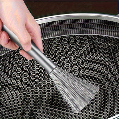 Stainless Steel Pot Brush - Long Handle Multipurpose Kitchen Scrub Brush for Pots, Pans, and Countertops - Durable Dishwashing Cleaning Tool (1pc/2pcs)