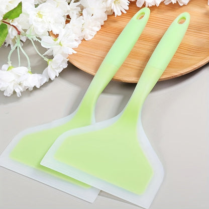 Premium Tamagoyaki Silicone Spatula - Heat-Resistant, Non-Stick with Wide Mouthed Ergonomic Grip - Ideal for Pizza, Frying, Grilling, Pancakes, Fluorescent Green, Eid Al-Adha Mubarak