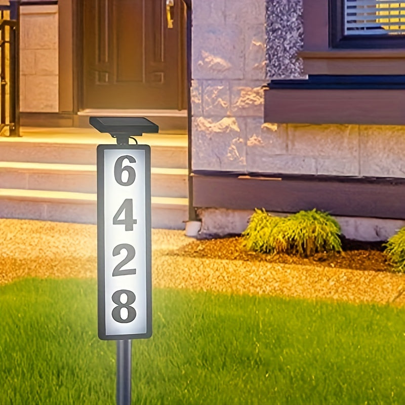 Solar Powered LED House Number Light – Weather-Resistant Outdoor Address Sign with Stake – Easy Installation, Energy-Efficient, Durable – 35 Inch Height for Homes