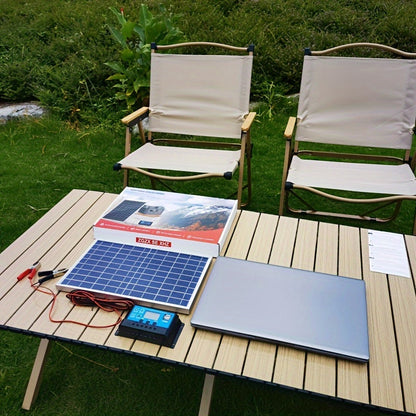 Portable Solar Panel Kit with Charge Controller –  Solar Panel for RV, Camping, Hiking, Car, Boat, Phones, Outdoor Lighting, Includes Cables, USB 5V Output, Multiple Power Options (60A/80A/100A)
