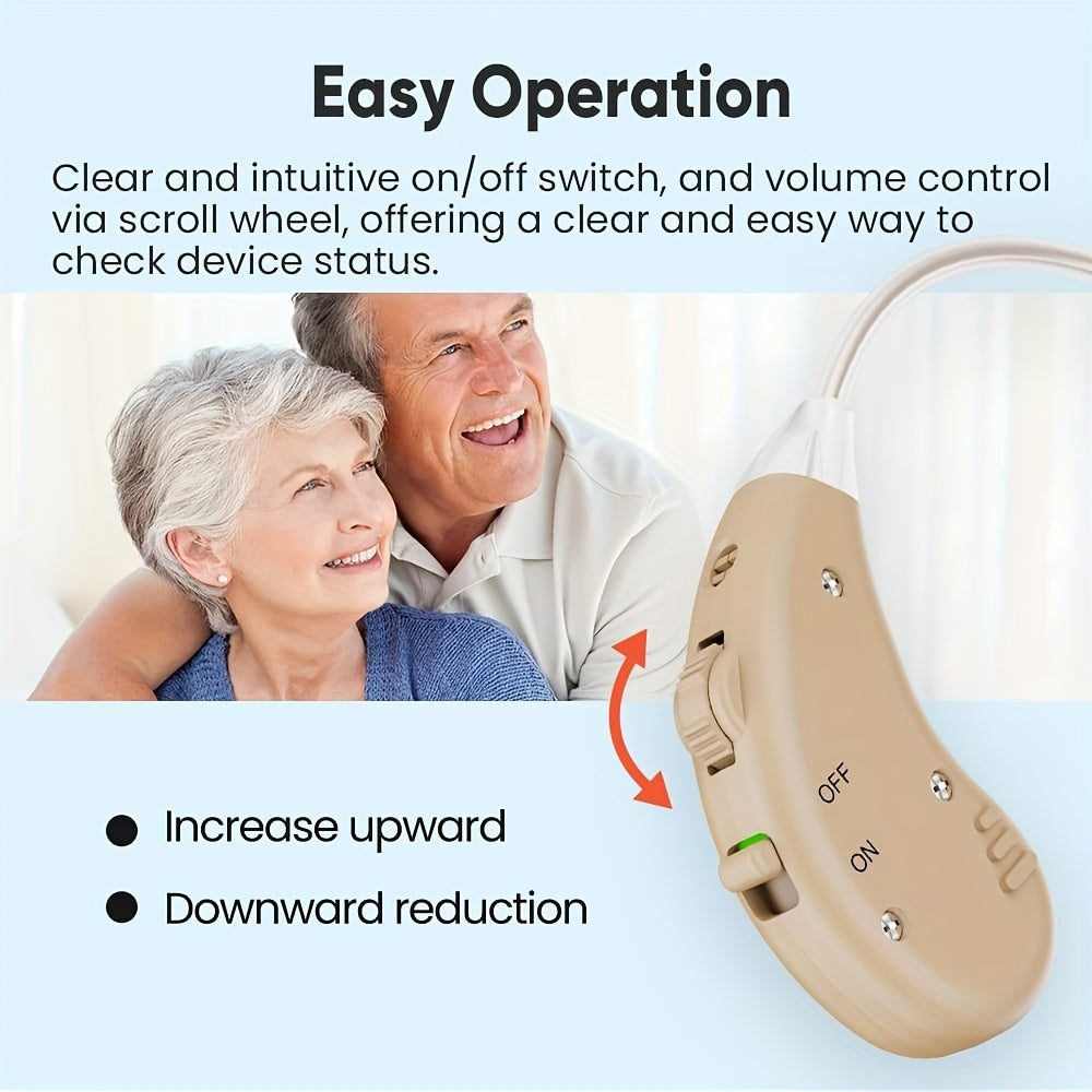 Advanced Rechargeable Hearing Aids for Seniors – Crystal-Clear Sound, Long-Lasting Battery Life, Compact Design with Easy Charging Dock – Professional Grade, Beige