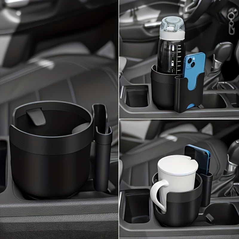 Adjustable Car Cup Holder Extender with Phone Mount – Fits Most Vehicles, Compatible with 32oz and 40oz Bottles and Large Cups