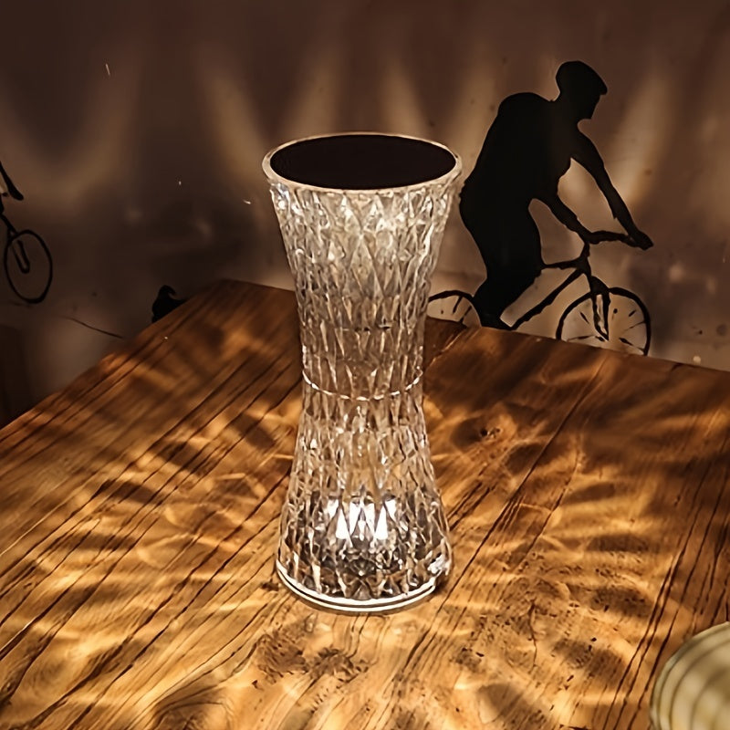 Touch-Activated Crystal-Accented Bedside Lamp - Luxury Bedroom Lighting