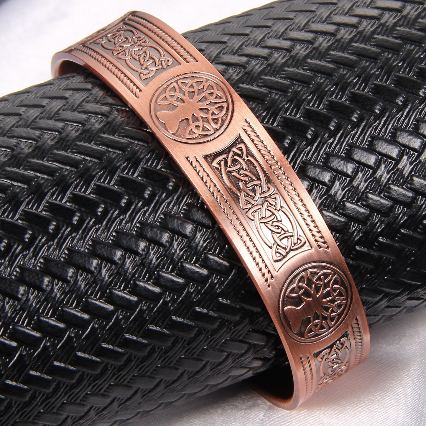6pcs Solid Copper Magnetic Cuff Bangle – Tree of Life Pattern, Adjustable Size, Ultra Strong Magnets, Gift for Men and Women, Special Occasions
