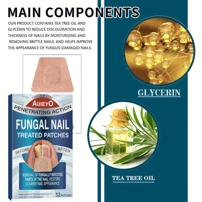 32pc Extra Strength Toenail Fungus Miracle Patches – Rapid Healing for Damaged Nails, Brighten and Renew Discolored Nails with Long-Lasting Results
