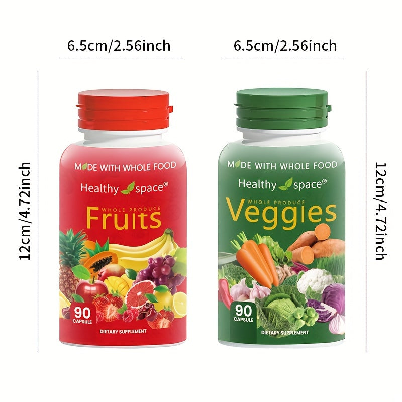 Balance of Nature Fruit & Vegetable Whole Food Supplement, Superfoods for Men, Women, and Children, 90 Fruit & 90 Vegetable Capsules (1 Set)