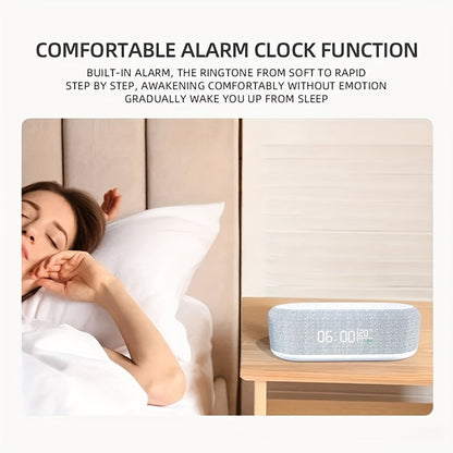 15W Wireless Charging Station with Digital Alarm Clock and Temperature Display – Night Light Dock for iPhone 15/14/13/12/11/X/SE/8 Series