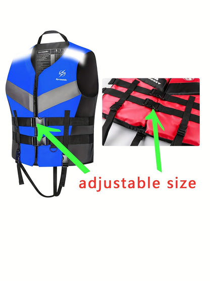 HISEA Adjustable Safety Life Jacket - Outdoor Drifting, Swimming, Snorkeling Suit for Kayaking, Boating, Fishing, Water Ski, and Rafting - Water Sports Life Vest