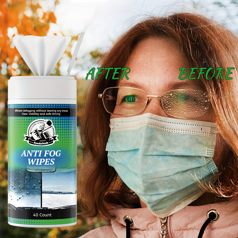 Car Glass Anti-Fog Wipes for Windows & Rear-View Mirrors, Anti-Rain Defogging Solution