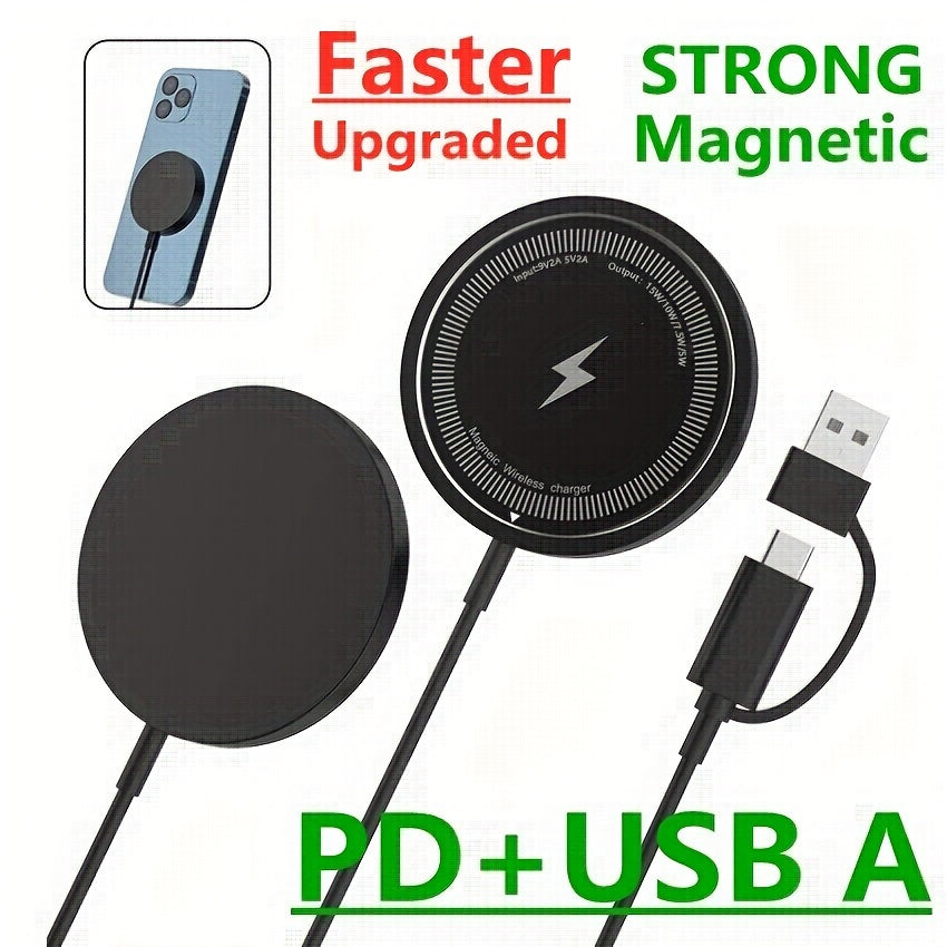 Magnetic Wireless Charger Stand – Fast Charging Pad for iPhone 15/14/13/12 Mini/Pro/Plus/Pro Max, AirPods, PD Dock Station