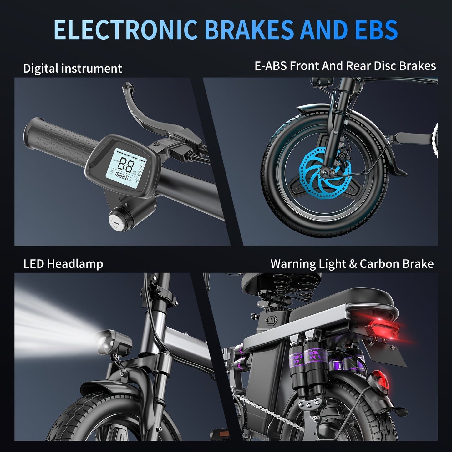 650W Electric Bike for Adults - 25 Miles Range, 20 MPH, Folding Design, 48V Battery
