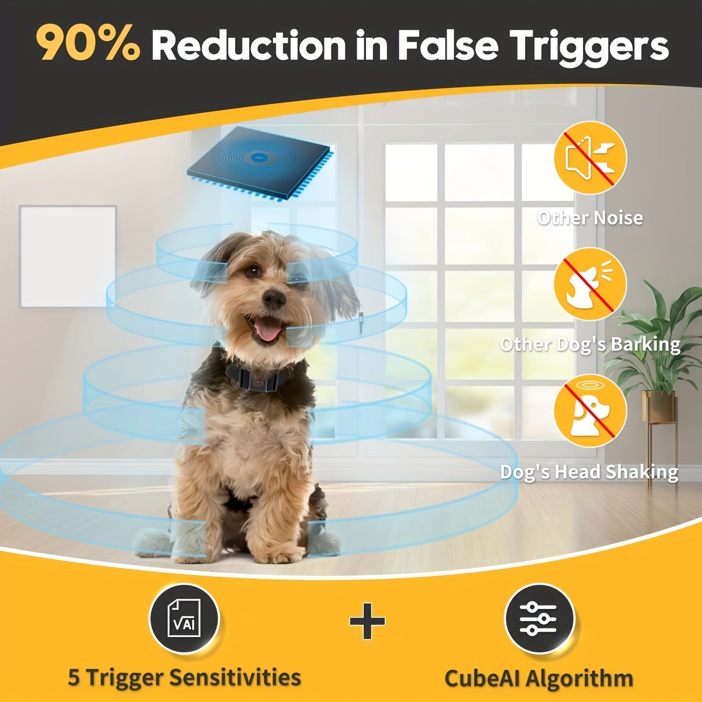 Tiniest Bark Collar for Small Dogs (5-15lbs) - 1.6x1in, 0.42oz, No Shock with Vibration and Sound, Extra Small, Rechargeable with 5 Sensitivity Levels