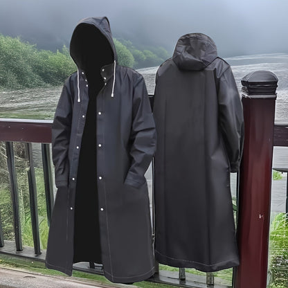 Waterproof Outdoor Explorer Raincoat – Thickened, Hooded, Breathable for Men and Women – Ideal for Cycling, Hiking, Fishing, and Mountaineering with Adjustable Cuffs and Hem