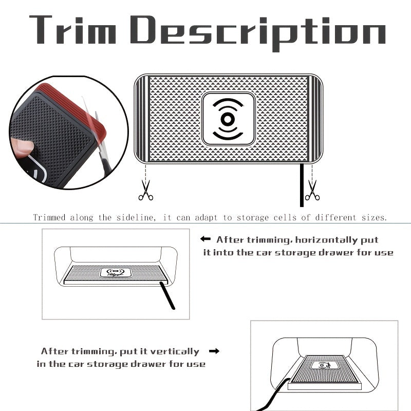 Fast Wireless Car Charger Pad - 15W Qi Certified for iPhone 11/12/13/14 Pro Max, Xs and Samsung Phones - Non-Slip, Easy Mount
