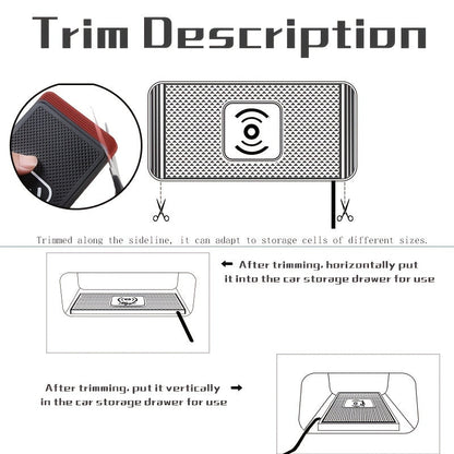 Fast Wireless Car Charger Pad - 15W Qi Certified for iPhone 11/12/13/14 Pro Max, Xs and Samsung Phones - Non-Slip, Easy Mount